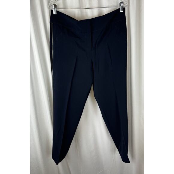 Ann Taylor Cropped Crepe Pant, Navy, Side Stripes Sz: 8, 52-07 - Picture 15 of 15